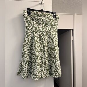 Abercrombie & Fitch Green and White Strapless Dress